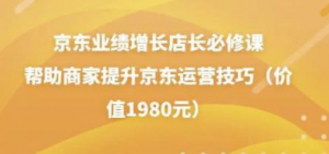 京东业绩增长店长必修课:帮助商家提升京东运营技巧-虚拟货源网