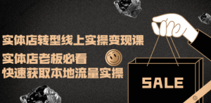 实体店转型线上变现课程:实体店老板必看,快速获取本地流量-虚拟货源网