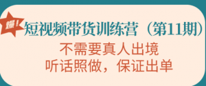 短视频带货训练课程:不需要真人出境,听话照做,保证出单-虚拟货源网